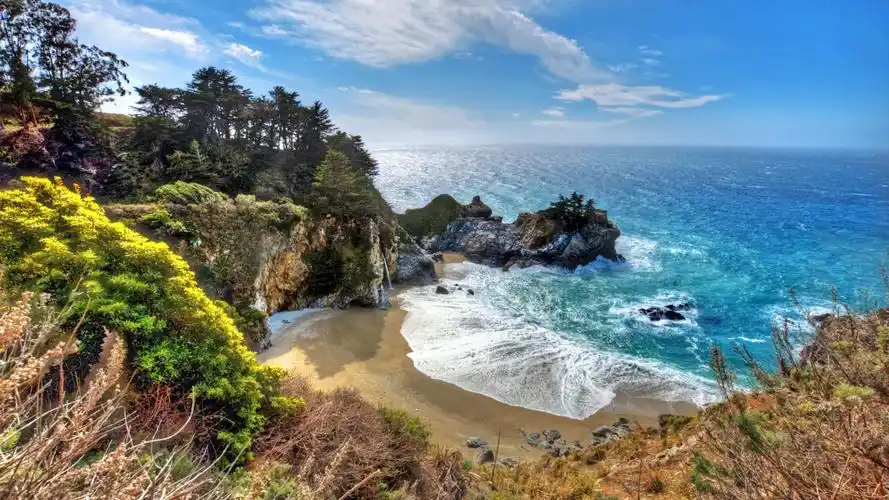 蓝色大海的日出日落壮观自然风景高清壁纸