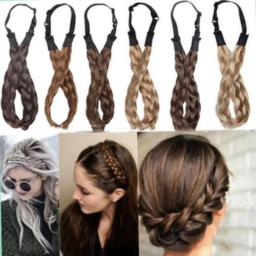 五股发辫假发时尚复古辫子波西米亚鱼骨发箍麻花辫子发带手工