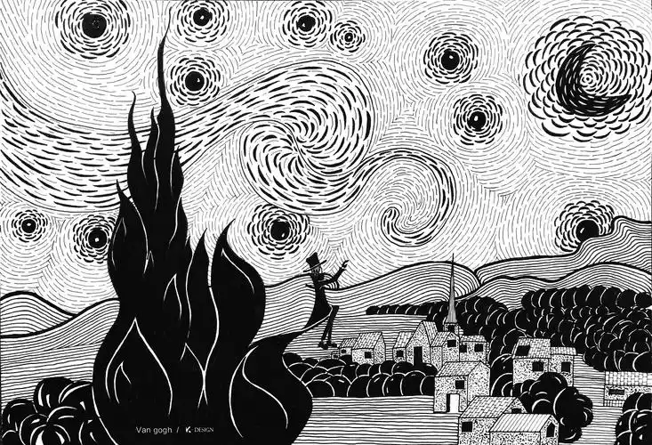 在《星月夜》下