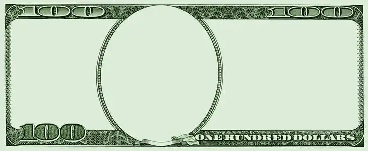 从 100 美国美元的空框架照片