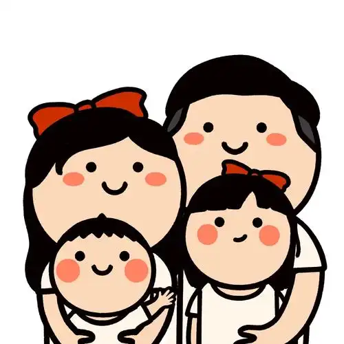 亲子头像:夏日的一家四口