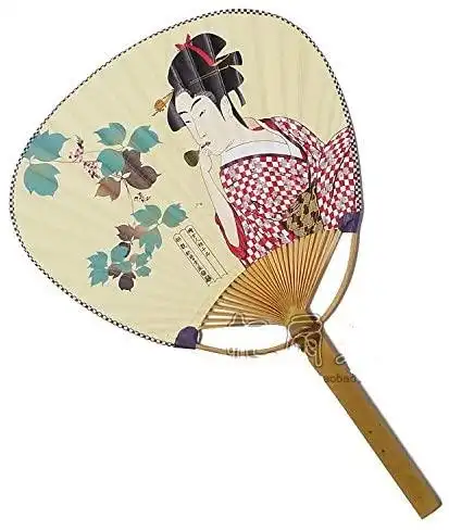 忆扇堂 2015新款浮世绘扇子 日本日式和风团扇 喜多川歌麿《相观》宫