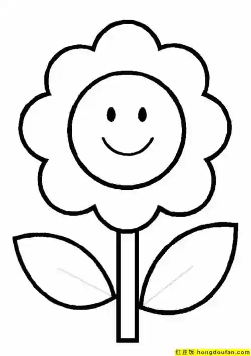 10张用几何形状画漂亮的郁金香小雏菊花朵卡通儿童简笔画