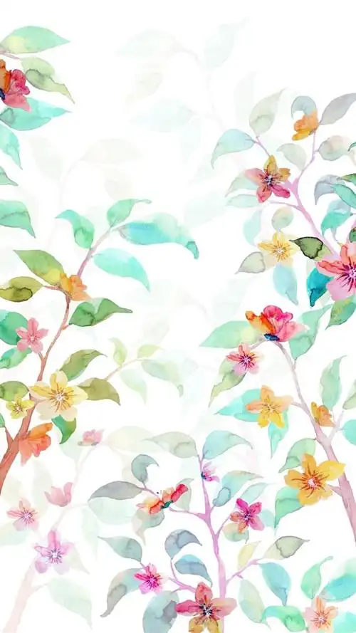 手绘,个性壁纸,水彩画,养眼植物,手绘,个性,手机壁纸水彩清新花卉插画