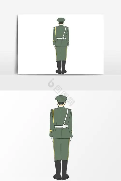 站立的军人背影