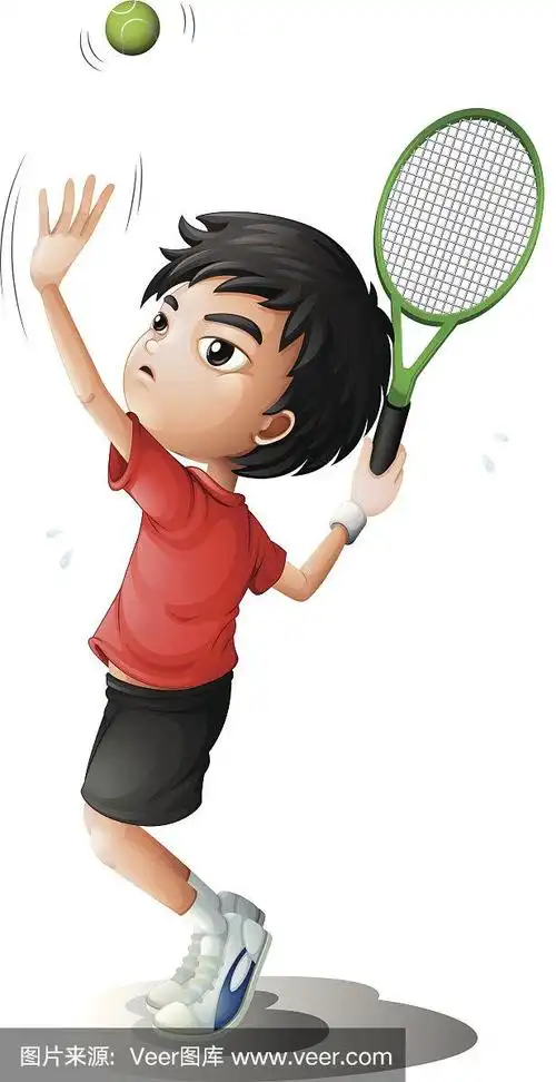 男孩打网球