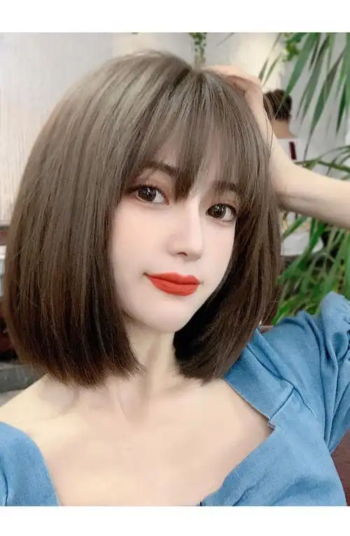 假发女短发全头逼真整顶自然逼真空气刘海bobo头网红学生全头套t66f冷