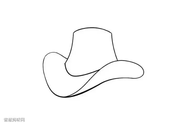 西部牛仔帽子简笔画