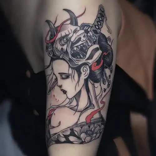 艺妓纹身小姐姐大臂美美哒艺妓_纹身吧社区 - 纹身大咖