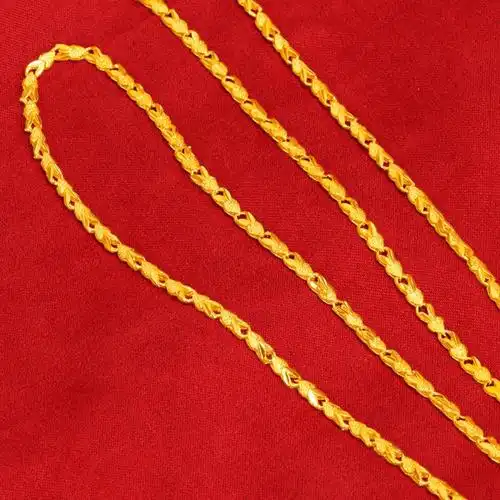 越南沙金24k桃心金项链女士链镀金仿真金久不掉色金链锁骨链饰品