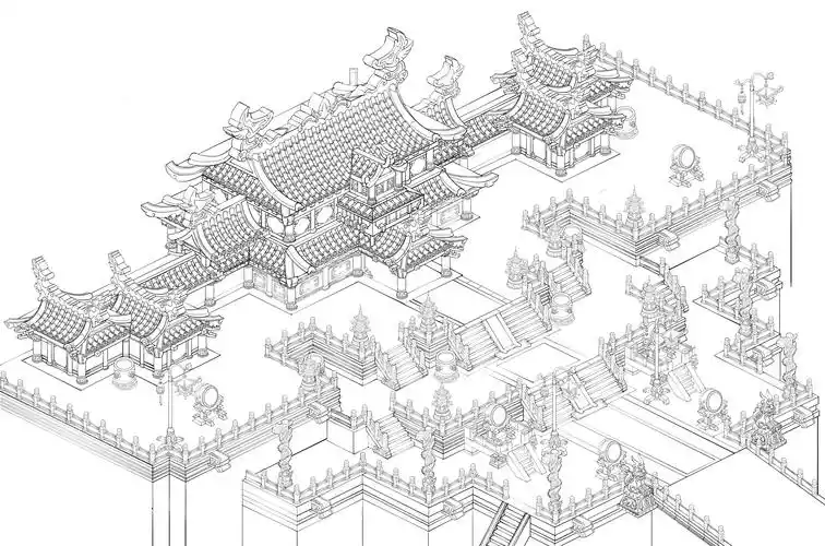 皇宫,45°,简略过程图