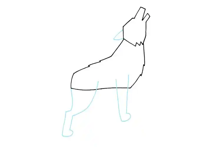 如何画狼 狼的简笔画详细画法-图3