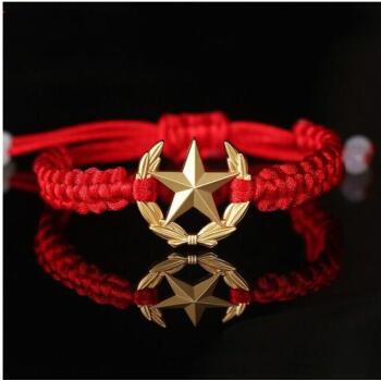 千惠侬兵哥哥礼物五角星军恋手链手环自编领花编织绳饰品军人送军嫂