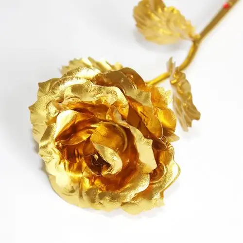 金玫瑰 24k金箔玫瑰花金玫瑰花创意母亲节礼物送女友闺蜜女生生日-t