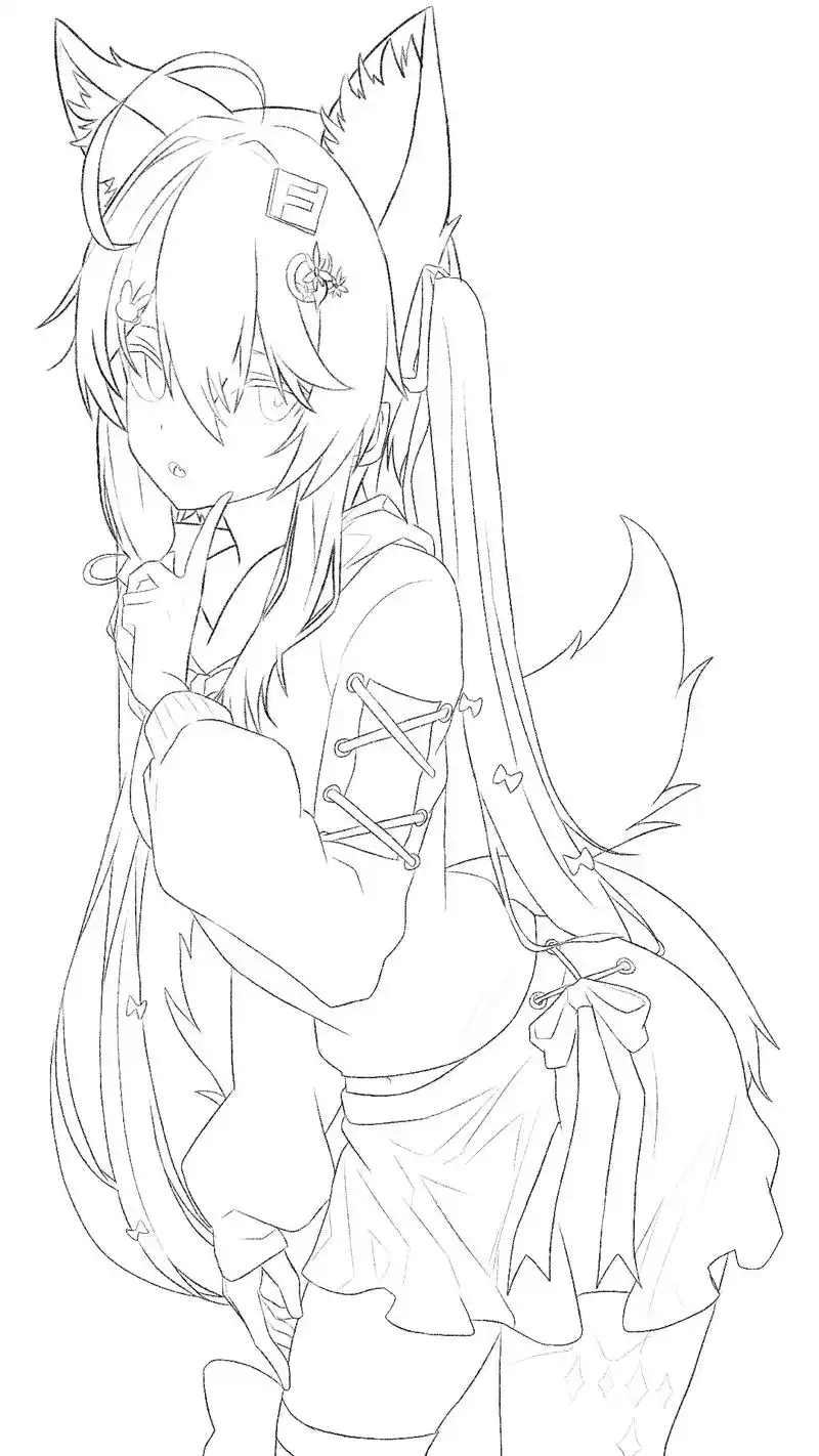 临摹狐狸人物.这个算不算害羞呢,是害羞还是娇羞?#临摹 #过 - 抖音