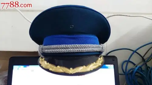 退役全新库存97驻港空军官大檐帽59cm