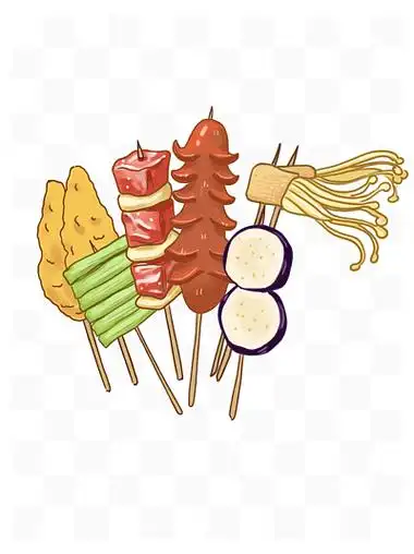卡通手绘小清新 i>美 /i> i>食 /i> i>美 /i>味炸串设计元素
