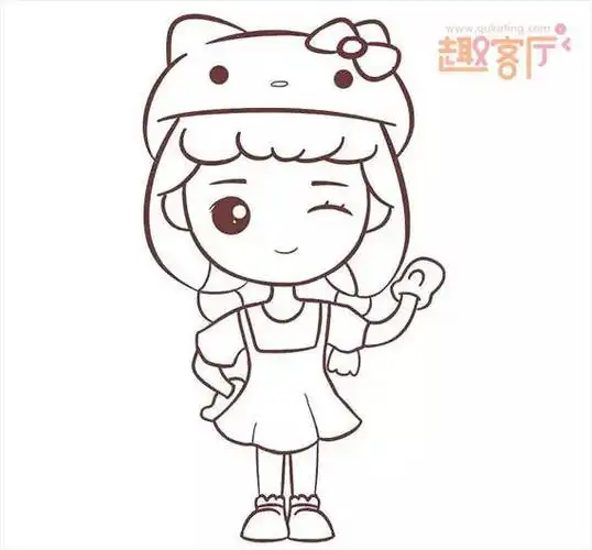 儿童简笔画人物小女孩 画小女孩又简单又漂亮[5图] - 趣客厅