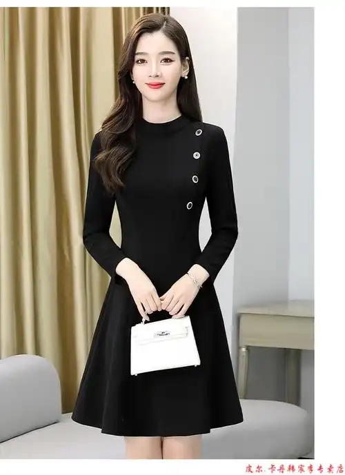 皮尔卡丹官方高档品牌女装小个子连衣裙2022年新款时尚减龄洋气高端