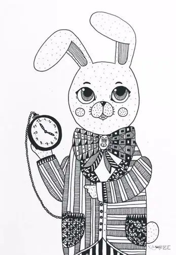 线描画 黑白线稿 儿童画 素材儿童画