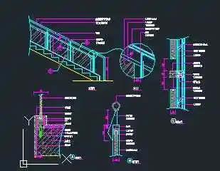 室内设计玻璃楼梯详图