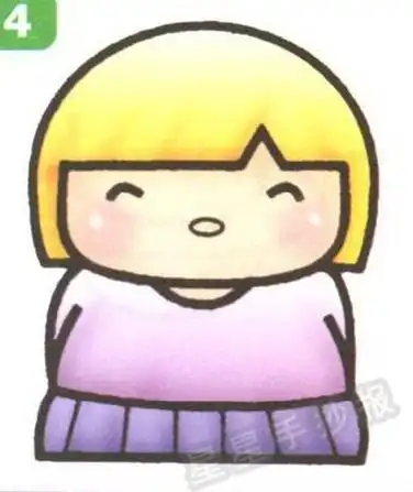 胖胖小女孩简笔画
