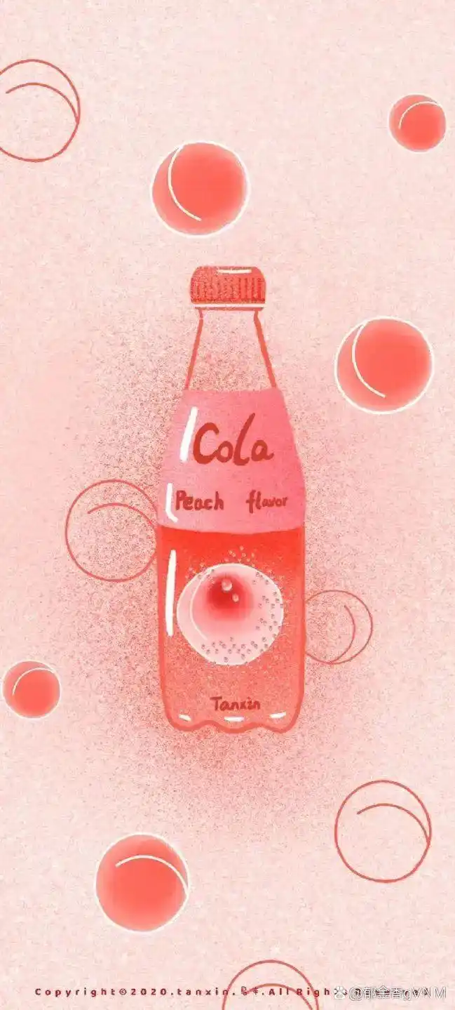 粉色桃子汽水壁纸