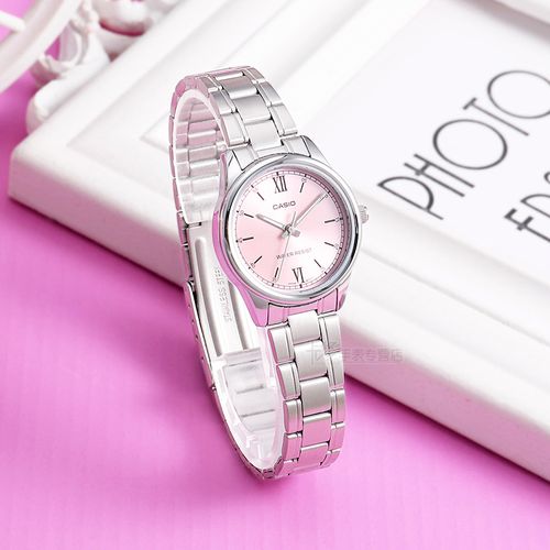 新款气质卡西欧品牌手表女学生樱花粉简约时尚casio女士腕表女款