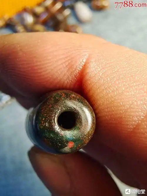 6308藏传满朱砂象雄天珠