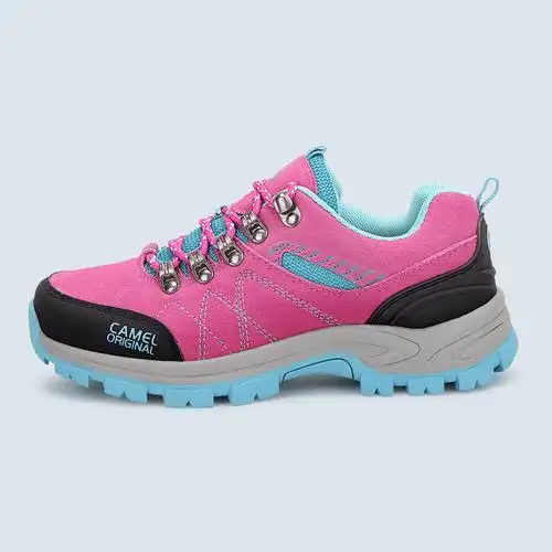骆驼牌cameljeans 新款 防滑耐磨 徒步鞋 时尚拼色休闲女鞋女运动鞋