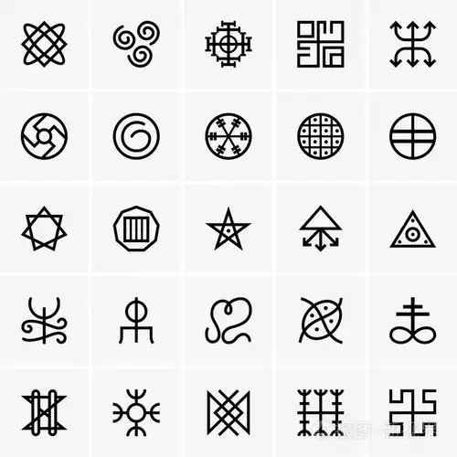 摄图新视界 插画 标志,符号 魔法和灵性的图标.eps