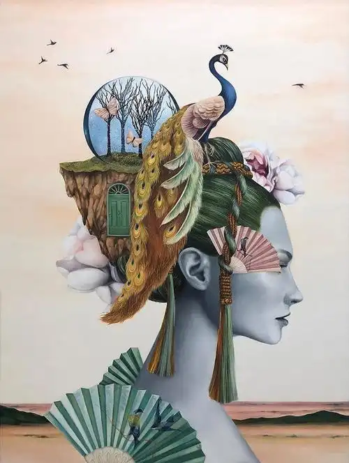 pangtorsuwan拼贴风格的创意插画作品