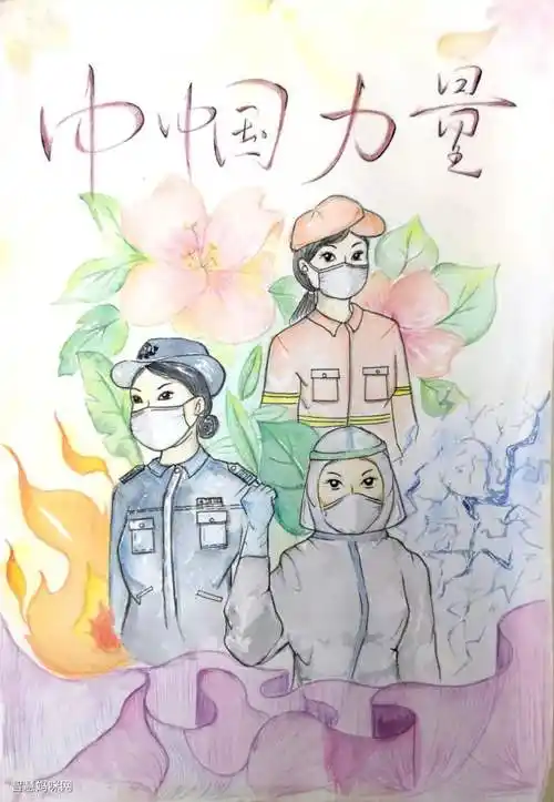 致敬逆行者主题儿童画