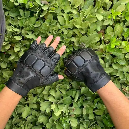 真皮半指战术手套男安保安防巡逻雪豹猎鹰特种兵作战训练配发手套