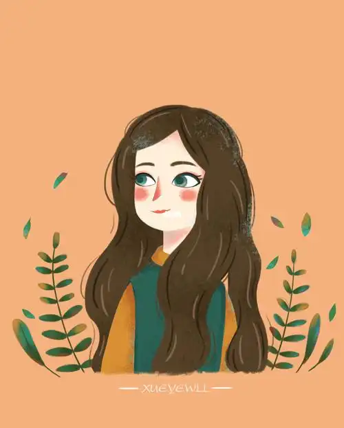 原创头像②卷发女孩附过程