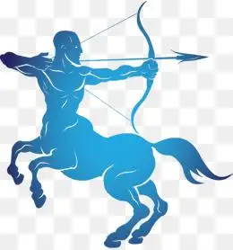 蓝色手绘弓箭手png