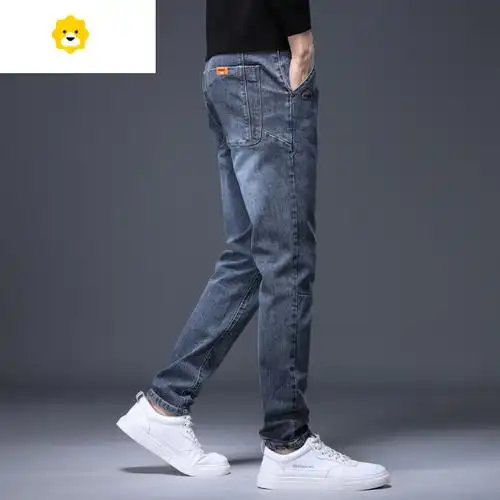 fishbasket季牛仔长裤男士宽松直筒百搭潮牌2024新款休闲裤子男季薄款