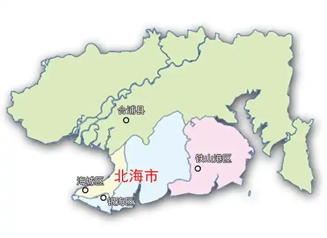 北海市各区县面积和人口合浦面积最大人口最多铁山港人口最少