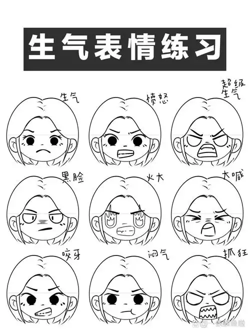 愤怒表情练习 记录一下画渣学习过程👩🏻‍🎨 生气表情练习