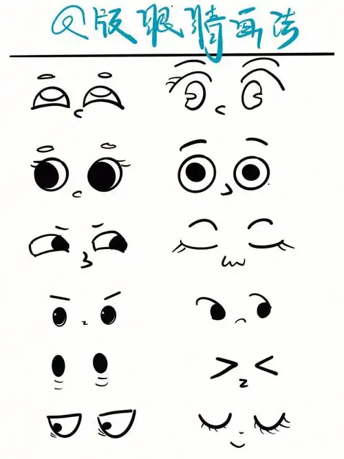 q版人物五官表情画法757575