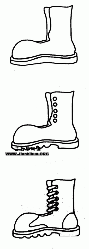 靴子简笔画图片教程儿童简单靴子的画法教程雨靴简笔画图片一双水靴子
