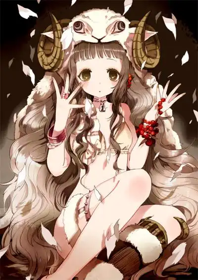 白羊座,好柔软的小羊～萌萌哒,动漫插画