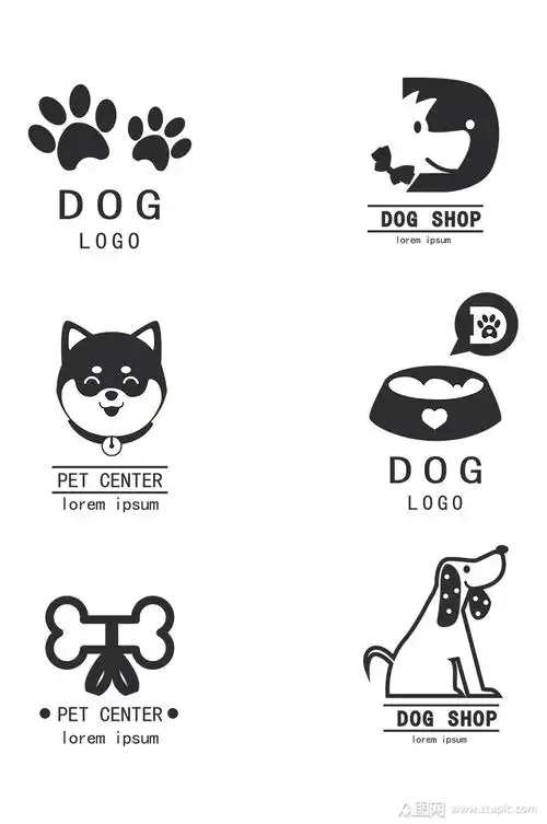 创意宠物狗标志矢量图素材