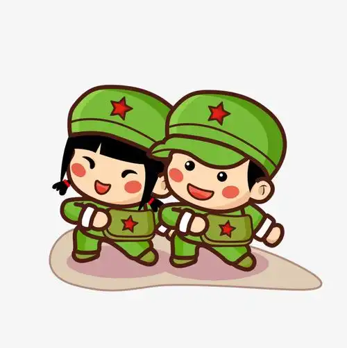 国庆节_q版解放军矢量图下载【高清卡通手绘png素材】-90设计