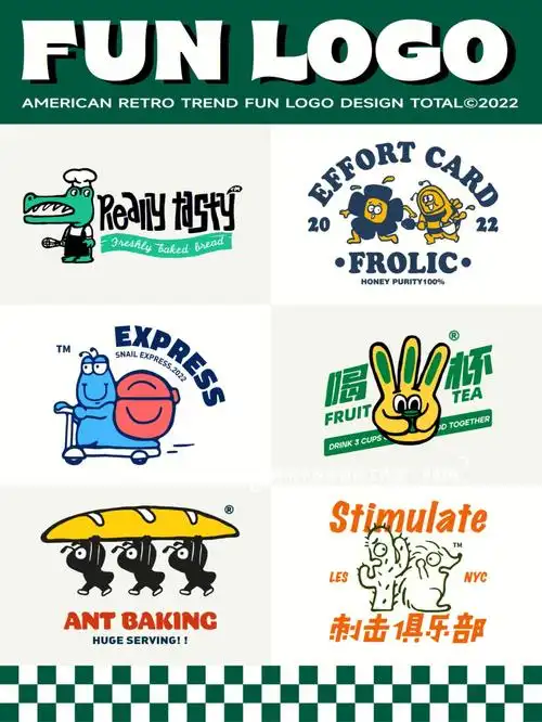 原创作品美式趣味卡通潮流logo设计