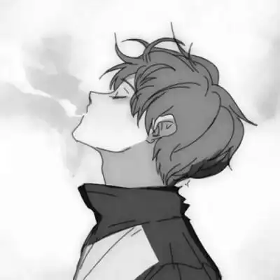 黑白系列动漫男生头像