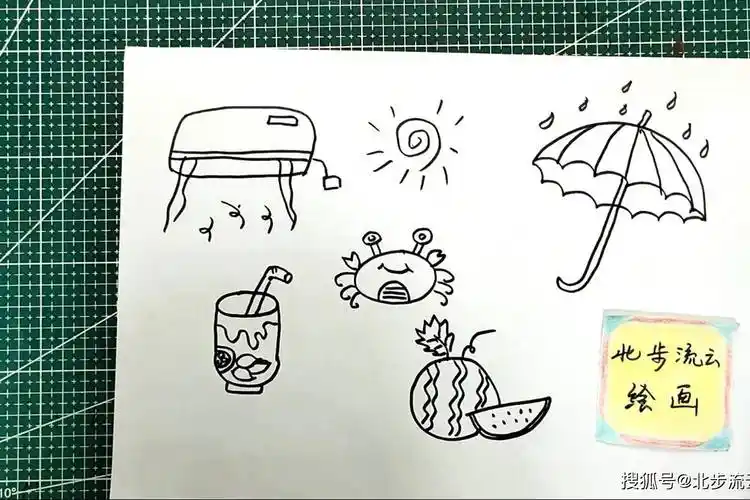 夏天物品简笔画儿童画教程