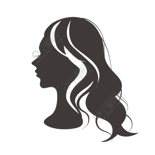 精致女子侧脸剪影矢量素材