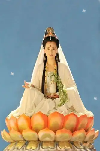 观音服装女成人儿童影视道具佛教菩萨发髻头饰古装演出白色全套新