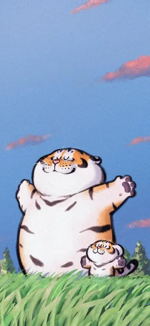 "超可爱的胖虎"手机高清壁纸·图源:不二马大叔&我不是胖虎君·原图